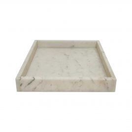 Square Marble Tray White (M) – ถาดหินอ่อนสีขาวทรงจตุรัส