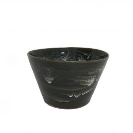 Black Ink Glazed Handcrafted Ceramic Bowl – ถ้วยเซรามิกสีดำ