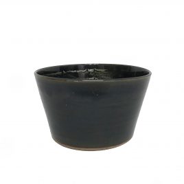 Black Ink Glazed Handcrafted Ceramic Bowl – ถ้วยเซรามิกสีดำ