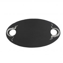 Black Oval Nagara Tray – ถาดทรงรีสีดำ