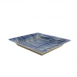 Blue Tie Dye Pattern Ceramic Rectangular Tray – ถาดเซรามิกลายมัดย้อม