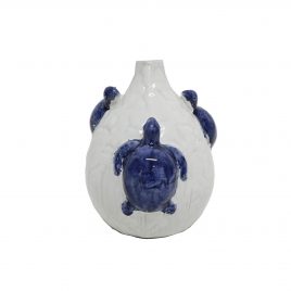 Blue Turtle Ceramic Vase – แจกันลายเต่าทะเล