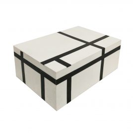 Bone & Resin Decor Box Black & White (L) – กล่องจัดเก็บของอเนกประสงค์