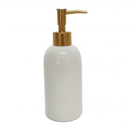 White Ceramic Dispenser 420ml – ขวดเซรามิกสีขาวพร้อมหัวปั๊ม