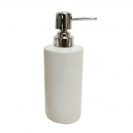 Ceramic Dispenser Matt White with Silver Pump – ขวดเซรามิกสีขาวเนื้อแมตพร้อมหัวปั๊ม