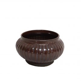 Cinnamon Glazed Handcrafted Ceramic Vase – แจกันเซรามิกสีน้ำตาล