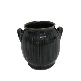 Coal Glazed Handcrafted Ceramic Vase – แจกันเซรามิกสีดำ