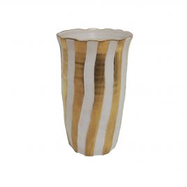 Gold Swirl Handcrafted Ceramic Vase – แจกันเซรามิกสีทอง