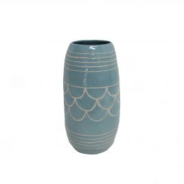 Mermaid Blue Ceramic Vase – แจกันนางเงือกสีฟ้า