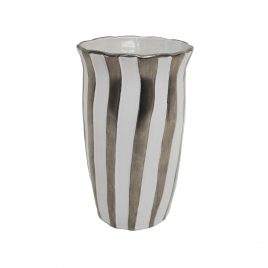 Silver Swirl Handcrafted Ceramic Vase – แจกันเซรามิกสีเงิน