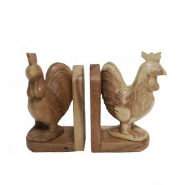 Wooden Chicken Bookend (Set) – ที่ตั้งหนังสือไก่ไม้แกะสลัก