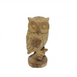 Wooden Owl (L) – นกฮูกไม้แกะสลัก