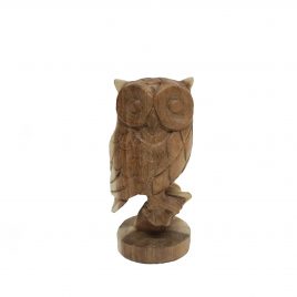 Wooden Owl (S) – นกฮูกไม้แกะสลัก