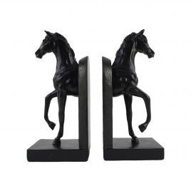 Black Horse Bookend – ที่ตั้งหนังสือม้าแกะสลัก