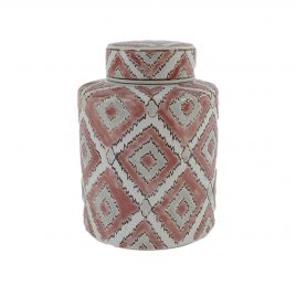Coral Diamond Ginger Jar (L) – โหลแต่งบ้านสีส้มปะการัง