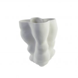 Crumpled Shape White Vase – แจกันเซรามิกฟรีฟอร์ม