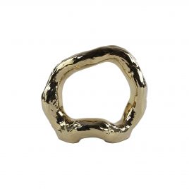 Gold Circular Ceramic Abstract (S) – รูปปั้นแต่งบ้าน