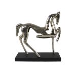 C&C Home Horse sculpture with base รูปปั้นม้าสีเงินแต่งบ้าน