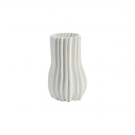 Nordic Ribbed White Vase (L) – แจกันลูกฟูก