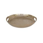 C&C Home Textured Bright Gold Round Serving Tray (S) ถาดเสิร์ฟ
