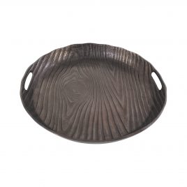 Textured Bright Black Round Serving Tray (L) – ถาดเสิร์ฟ
