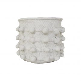 White Bubble Dot Planter (L) – กระถางทรงไหมพรม
