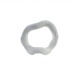 White Circular Ceramic Abstract – รูปปั้นแต่งบ้าน