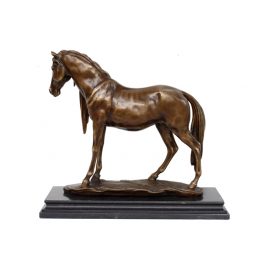 Antique Bronze Horse Sculpture on Base