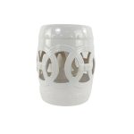 C&C Home Cotton White Ceramic Garden Stool