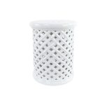C&C Home Moroccan White Ceramic Garden Stool
