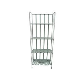 Olive Green Vintage Metal Shelf – ชั้นวางของโลหะแต่งบ้าน