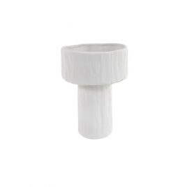 Powder White Ceramic Vase (L) – แจกันเซรามิสีขาวแต่งบ้าน