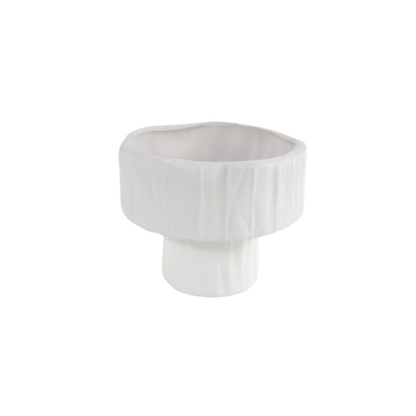 Powder White Ceramic Vase (S) - แจกันแต่งบ้าน