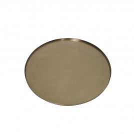 Gold Metal Round Tray (L)