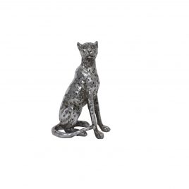 Sitting Leopard Resin Sculpture