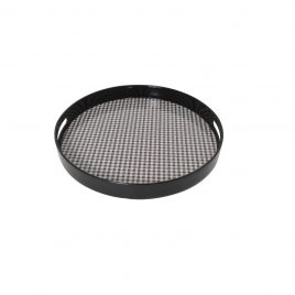 Houndstooth Black & White Round Tray (S)