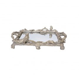 Mirrored Gold Bird Tray