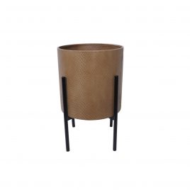 Textured Planter on Metal Stand (S)