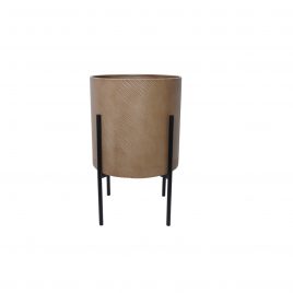 Textured Planter on Metal Stand (M)