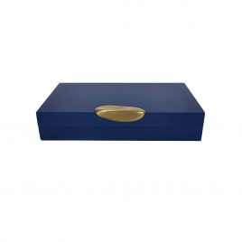 Lacquer Denim Blue  Painted Box (L)/กล่องเพ้นท์แล็กเกอร์ สีน้ำเงิน(L)