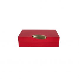 Lacquer Ruby Red  Painted Box (S)/กล่องเพ้นท์แล็กเกอร์ สีแดง(S)