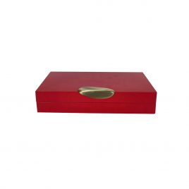 Lacquer Ruby Red  Painted Box (L)/กล่องเพ้นท์แล็กเกอร์ สีแดง(L)