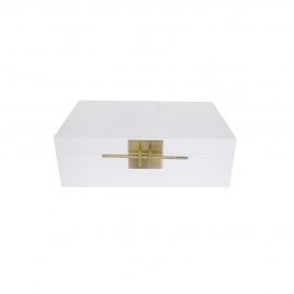 Lacquer Snow White Painted Box (S)/กล่องเพ้นท์แล็กเกอร์ สีขาว(S)
