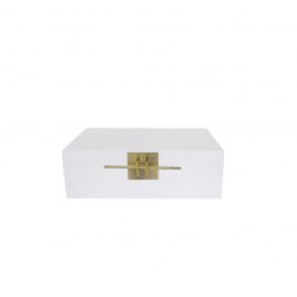 Lacquer Snow White Painted Box (L)/กล่องเพ้นท์แล็กเกอร์ สีขาว(L)