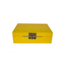 Lacquer Sunny Yellow  Painted Box (L)/กล่องเพ้นท์แล็กเกอร์ สีเหลือง(L)