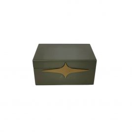 Lacquer Forest Green Painted Box (S)/กล่องเพ้นท์แล็กเกอร์ สีเขียวขี้ม้า(S)