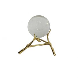 Glass Sphere w/ Gold Metal Base (S)/ลูกแก้วทรงกลมพร้อมฐานโลหะสีทอง (S)
