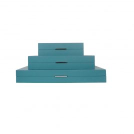 Lacquer Evergreen Painted Box set (3 pcs)/ชุดกล่องเพ้นท์แล็กเกอร์ สีเขียวอมฟ้า (3 ชิ้น)