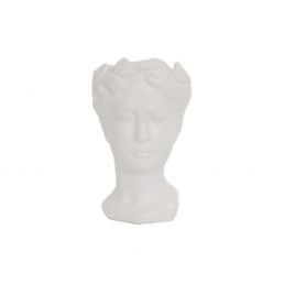 White Greek Head Ceramic Vase (S)/แจกันเซรามิกหัวกรีกสีขาว