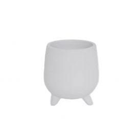 White Ceramic Pot on legs (S)/กระถางต้นไม้เซรามิคมีขาตั้ง